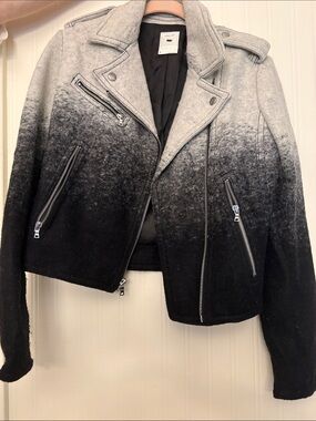 Gap - Ombre Wool Blend Moto Jacket - Gray to Black